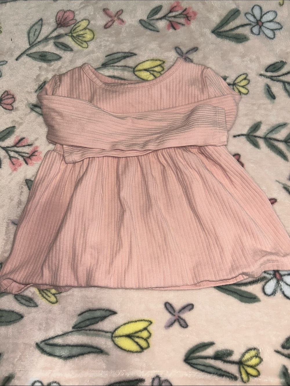 Carter's Soft Pink Ribbed Flared Dress